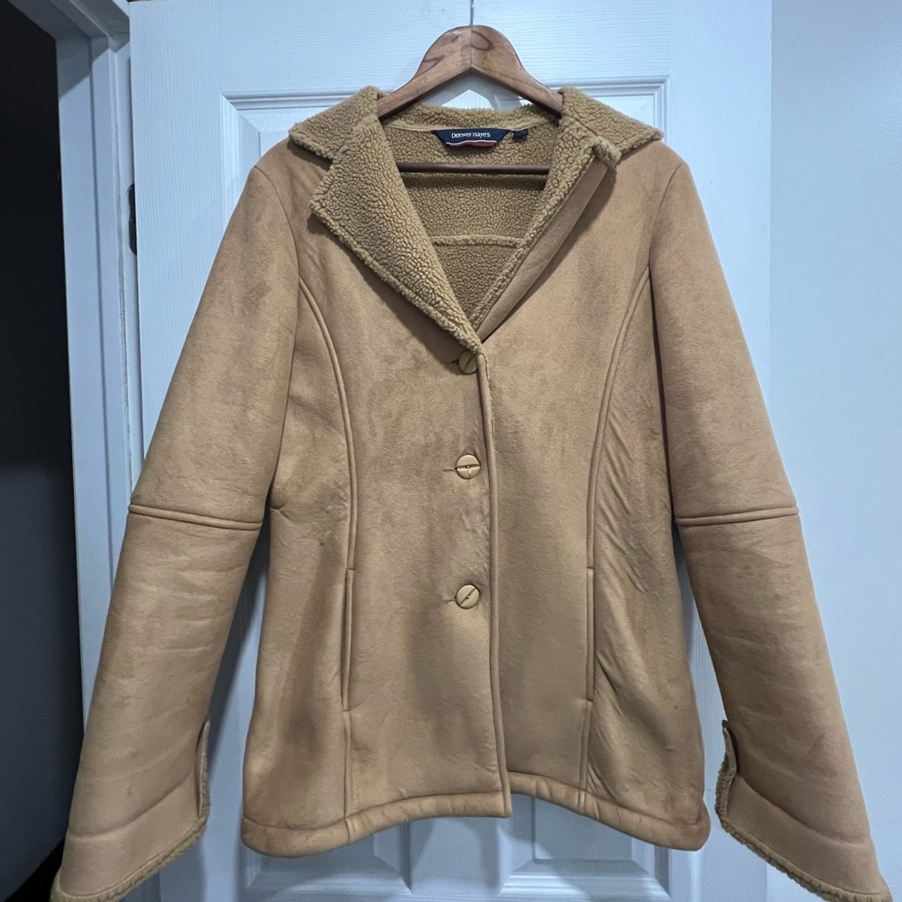 Faux Suede/Faux Shearling Coat